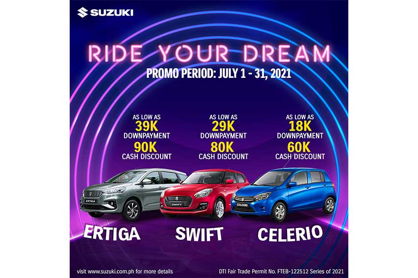 As low as P18K DP on a new Suzuki this July