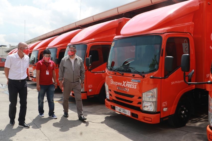 Shopee Xpress' Isuzu NMR85H Trucks