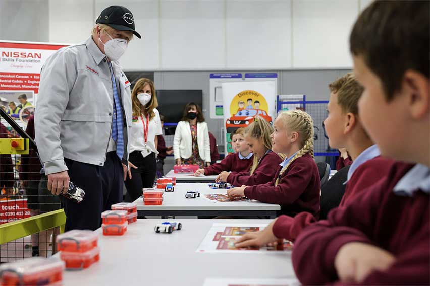 United Kingdom Prime Minister Boris Johnson at Nissan Sunderland Plant