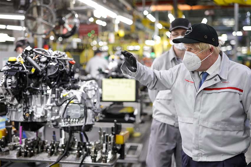 United Kingdom Prime Minister Boris Johnson at Nissan Sunderland Plant