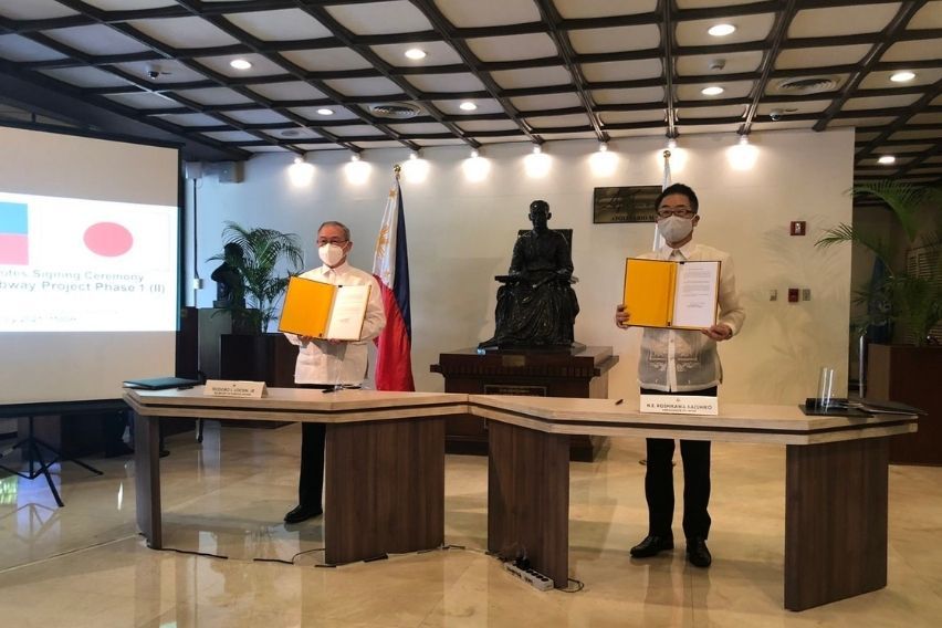 Department of Foreign Affairs (DFA) Secretary Teodoro Locsin, Jr. and Japan Ambassador to the Philippines Koshikawa Kazuhiko signs second tranche loan for Metro Manila Subway Project