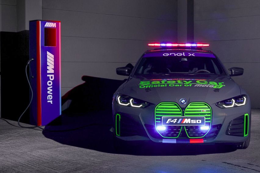 BMW i4 M50 safety car revealed for the upcoming MotoE World Cup