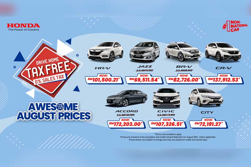 Honda Malaysia announces Awesome August Prices promo 