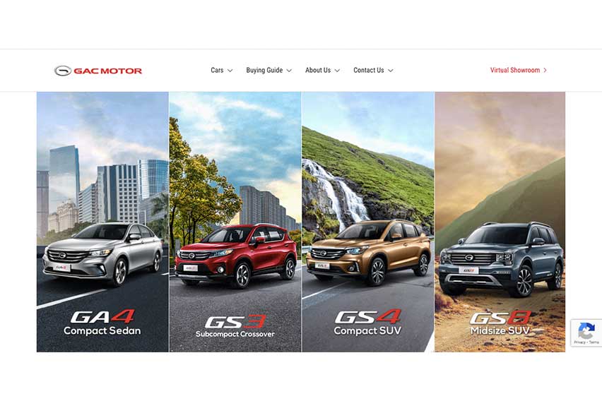 GAC Motor Philippines Website
