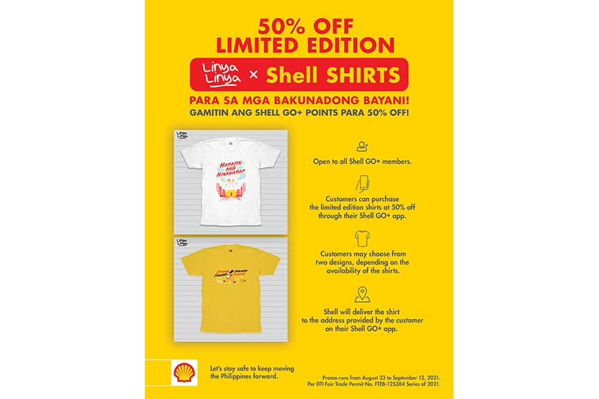 Vaccinated? Get your discounted Linya-Linya shirts, other perks from Shell