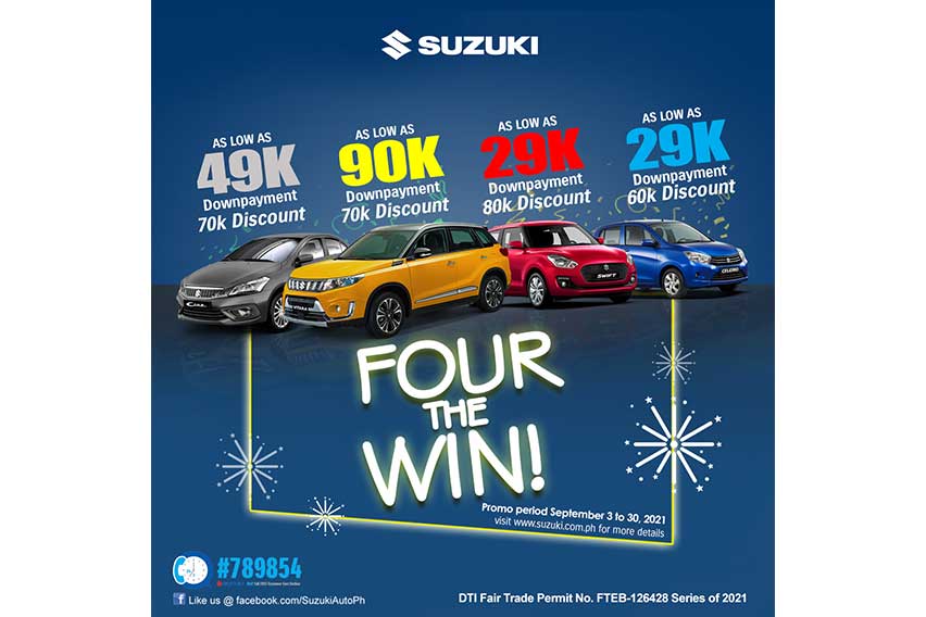 Cash discounts, low DP offers on select Suzuki models