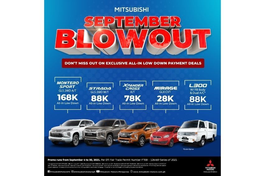 Low DP deals await Mitsubishi customers this Sept.