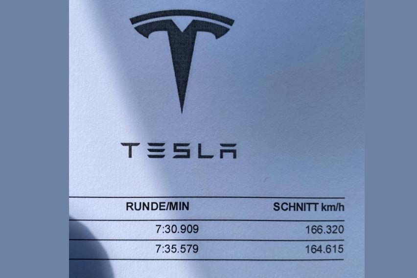 Tesla Model S Plaid lap record