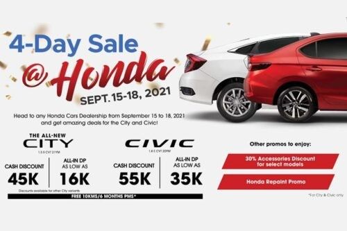 Here are the details of Honda's 4-day sale, which begins tomorrow