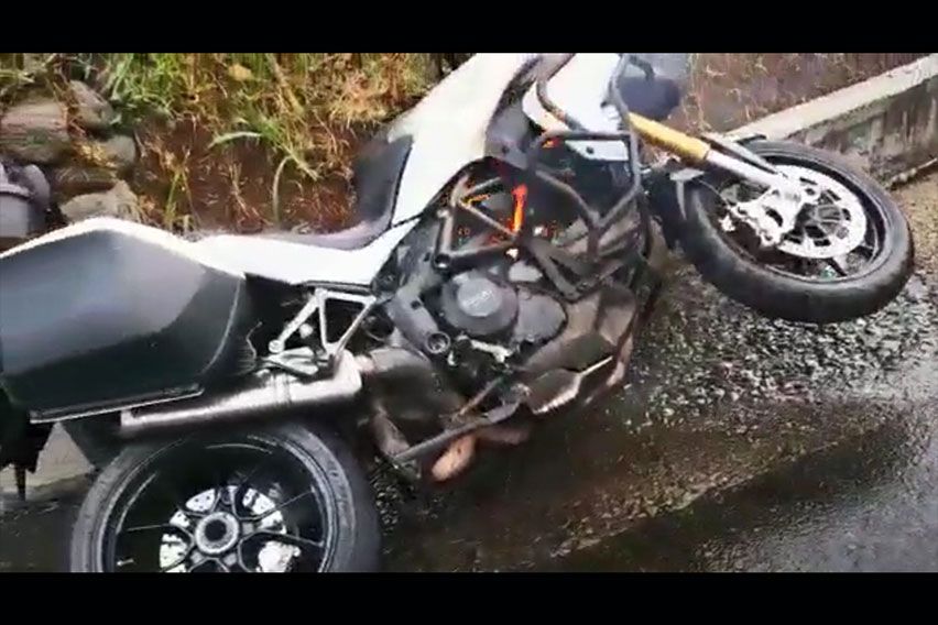 Ducati Multistrada terbakar