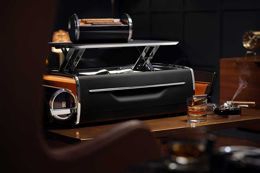 Rolls-Royce presents bespoke whiskey and cigar chest for premium hosting experience
