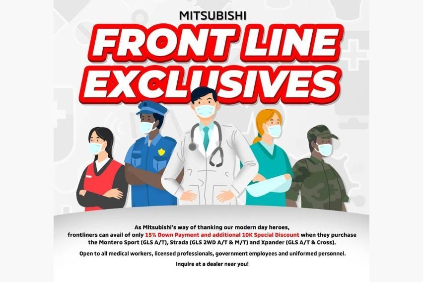 Promos for essential workers in Mitsubishi PH's 'Front Line Exclusives' 