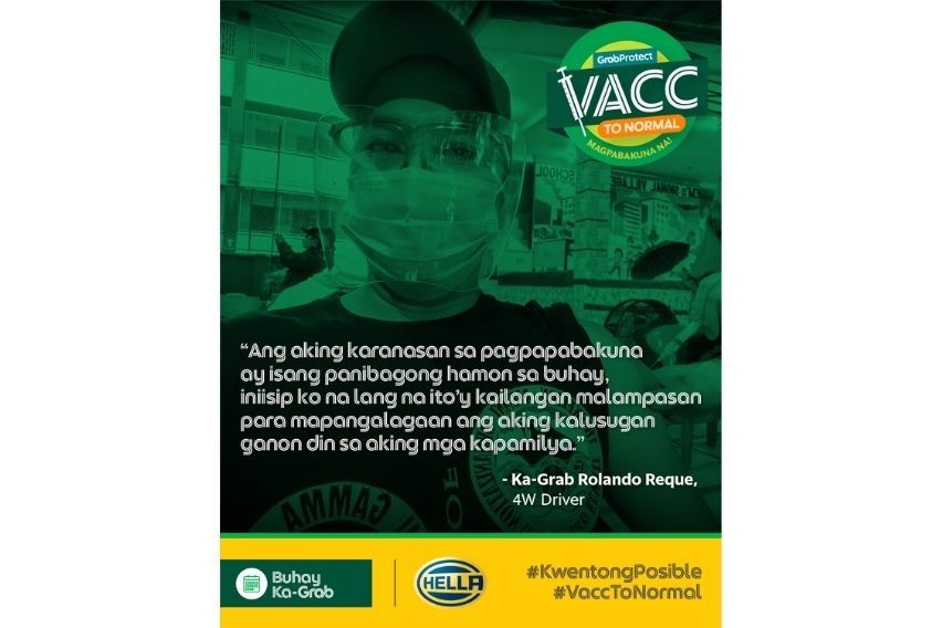 Grab Driver Rolando Reque COVID-19 Vaccination Testimonial (Photo from Hella)
