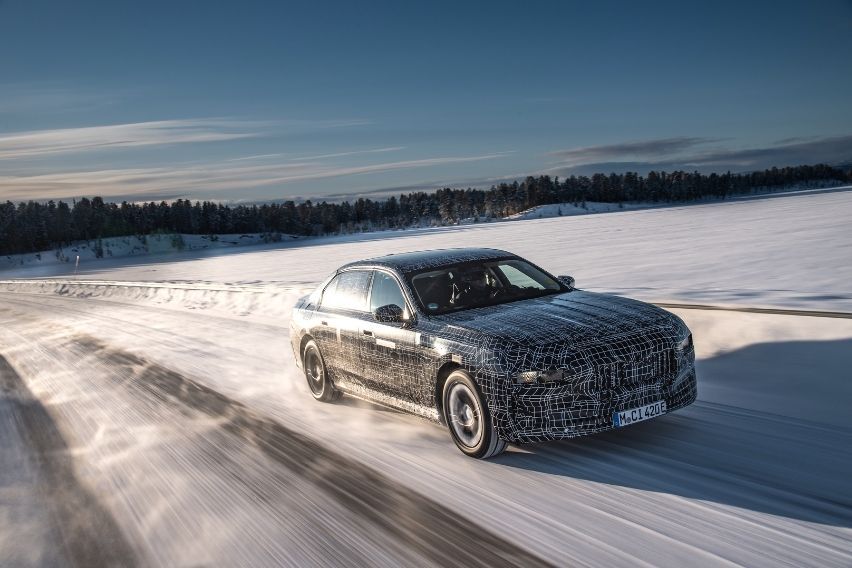 BMW i7 undergoes driving dynamics testing in Sweden’s winter landscape
