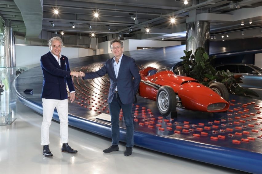 Maserati Chief Executive Officer (CEO) Davide Grasso and Formula E Founder and Chairman Alejandro Agag