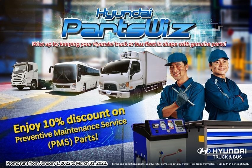 Enjoy 10% discount on PMS parts from Hyundai Trucks and Buses until Mar. 31