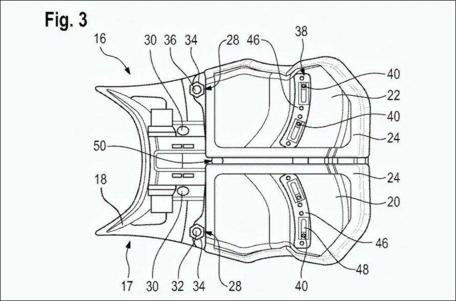BMW adjustable-width saddle patent