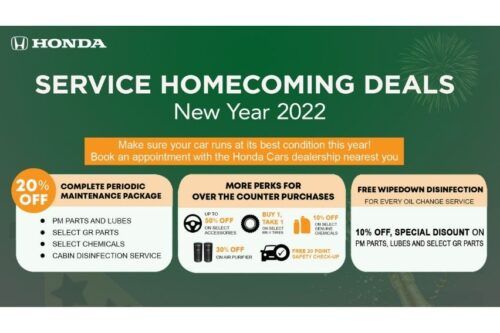 Honda offers PMS deals in select dealerships, exclusive discounts for Odette-affected customers