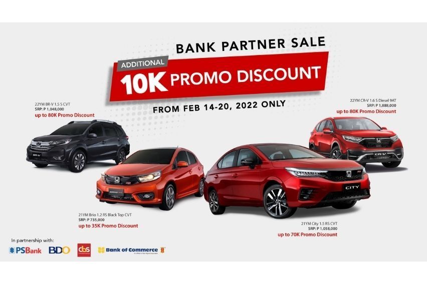 Discounts galore as Honda Cars holds ‘Bank Partner Sale’ from Feb. 14-20