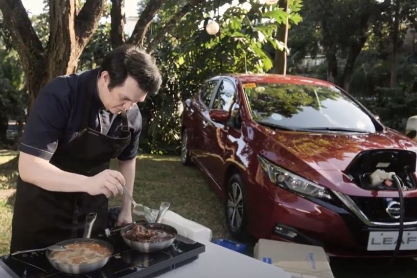 Nissan PH uses Leaf EV to cook meals for Blue Switch launch guests