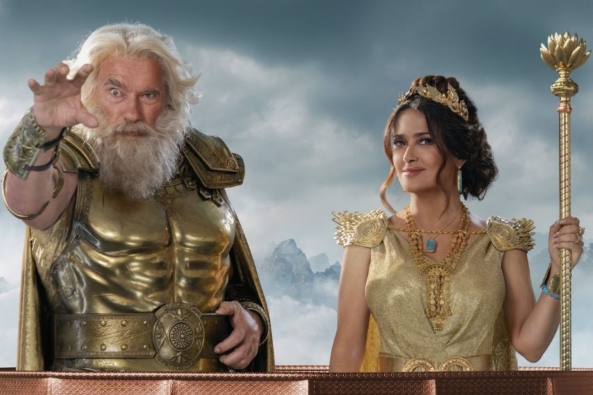 Arnold Schwarzenegger and Salma Hayek Pinault for BMW iX Super Bowl advertisement