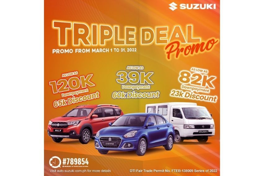 Cash discounts, low DP offerings from Suzuki PH this Mar.