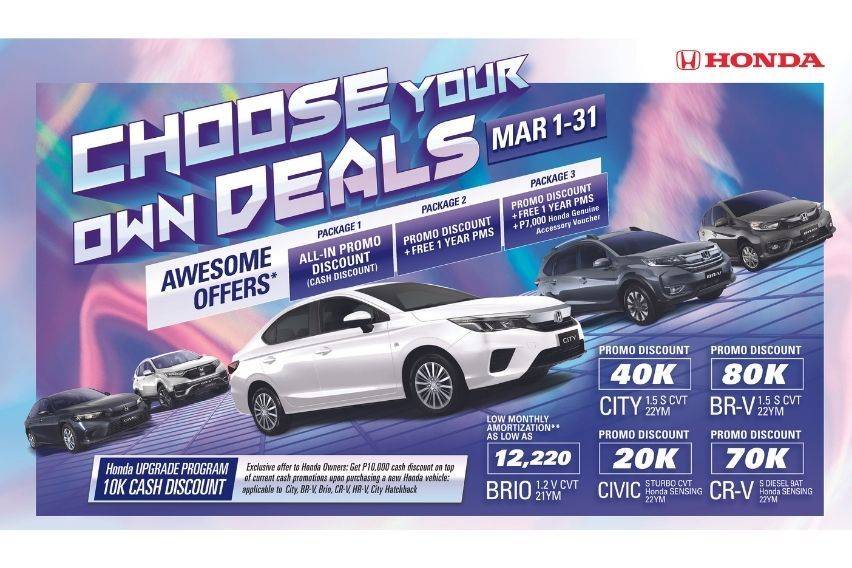 Honda Cars ‘Choose Your Own Deals’ promo extended until Mar. 31