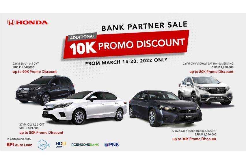 Honda PH to hold last ‘Bank Partner Sale’ of year from March 14-20