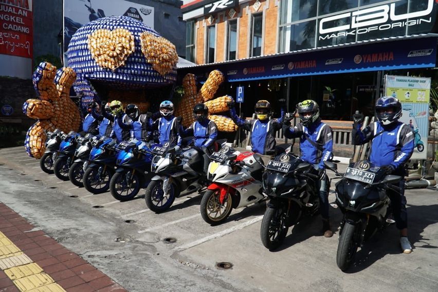 Semarakkan MotoGP Mandalika, Komunitas Maxi Yamaha Kompak Gelar Touring Bali-Lombok