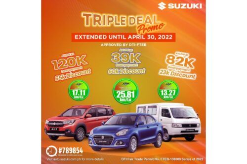 Suzuki PH offers 'Triple Deal' for Carry, Dzire, XL7 until Apr. 30
