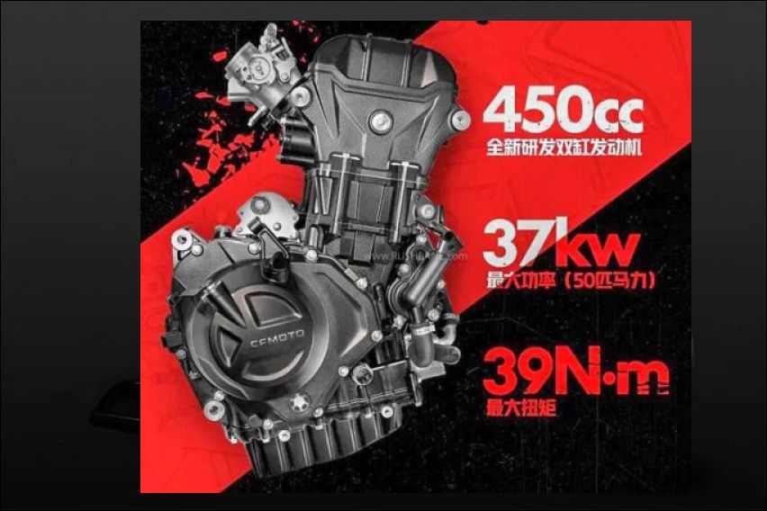 upcoming CFMoto 450SR engine specs