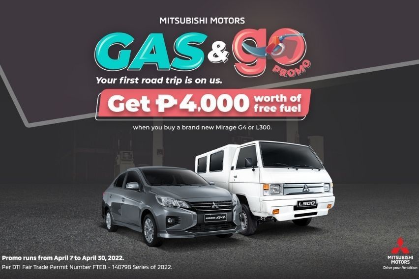 Mitsubishi PH gives away P4K of fuel to Mirage G4, L300 buyers this Apr.