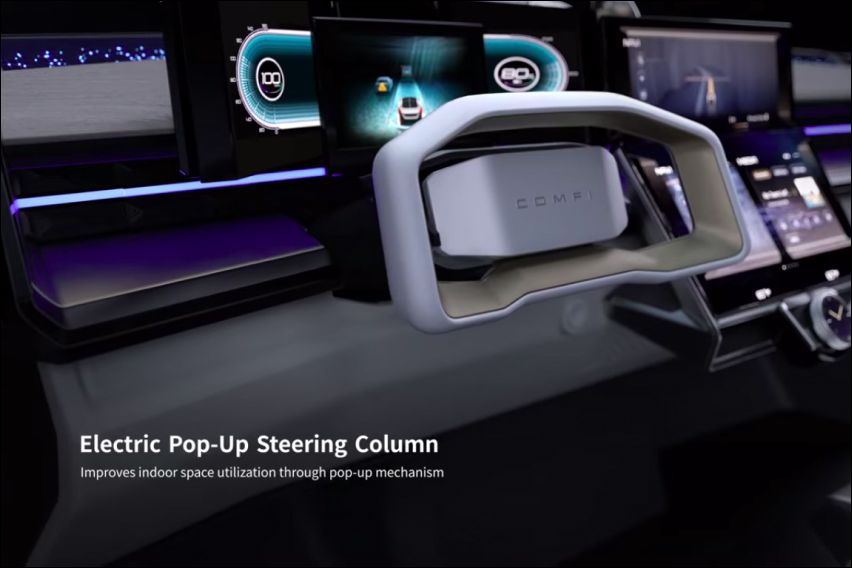 Hyundai Mobis’ cockpit COMFI concept steering