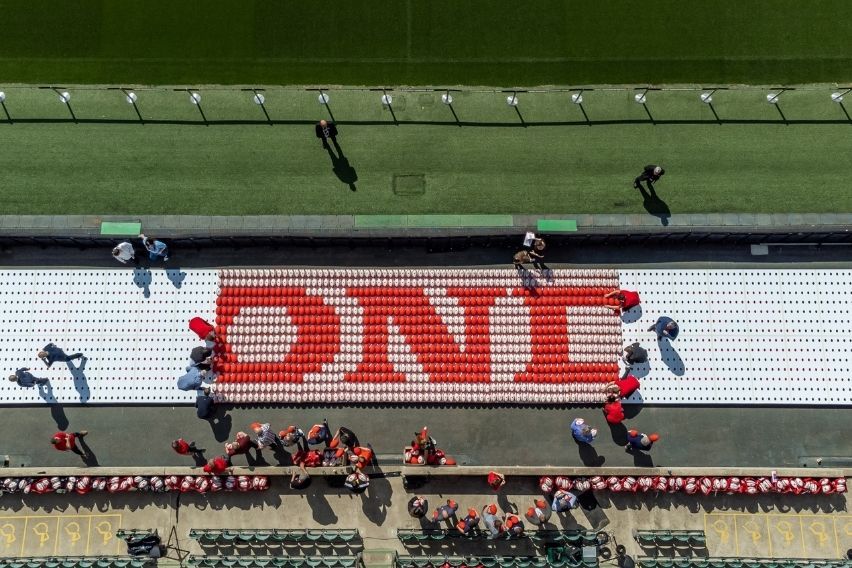 Honda's Guinness World Record for largest rugby ball mosaic