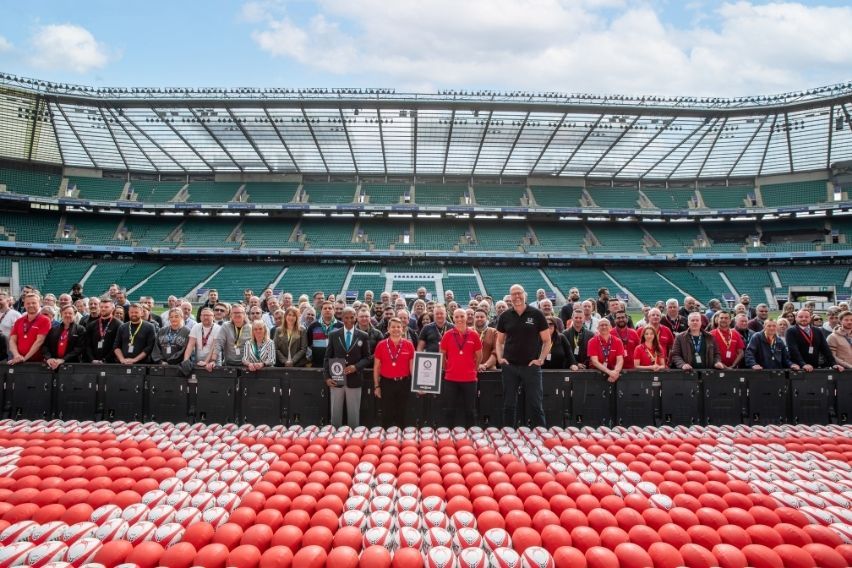 Honda's Guinness World Record for largest rugby ball mosaic