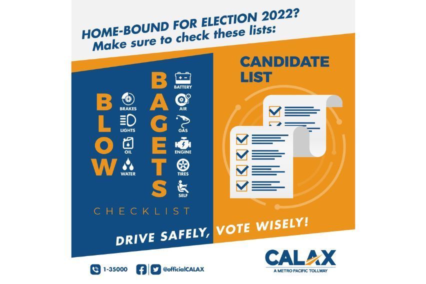 CALAX, Cavitex gear up for traffic surge on election day