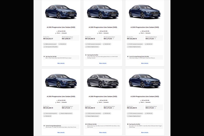 Mercedes-Benz online sales platform