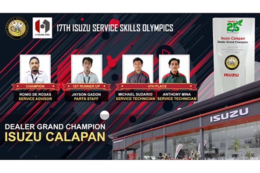Isuzu Calapan bags highest award at 17th Isuzu Service Skills Olympics