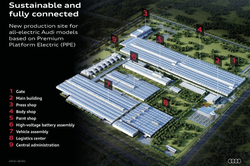 Audi FAW NEV Company at work on all-electric vehicle production site in China