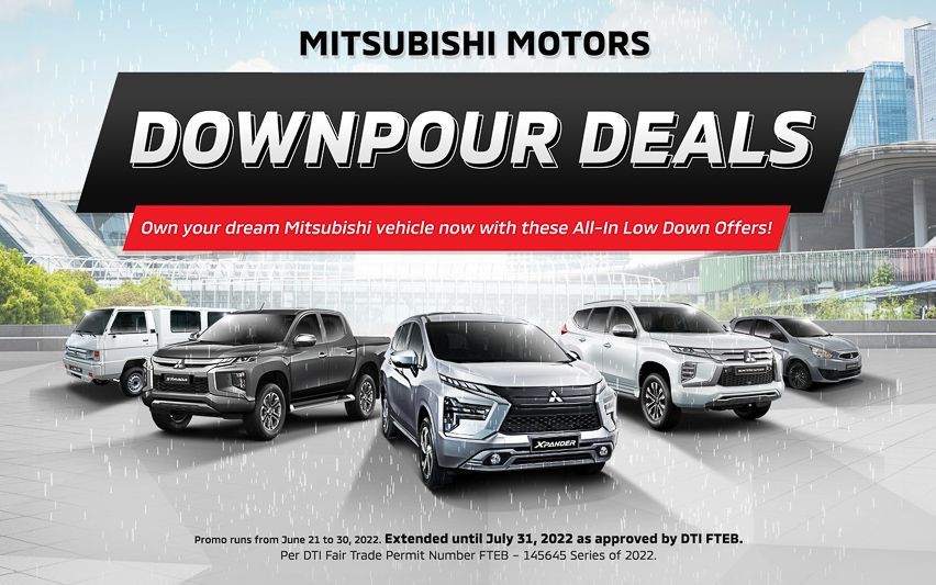 Mitsubishi rains down vehicle promos in July