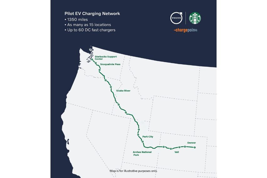 Volvo x Starbucks electric vehicle (EV) charging station