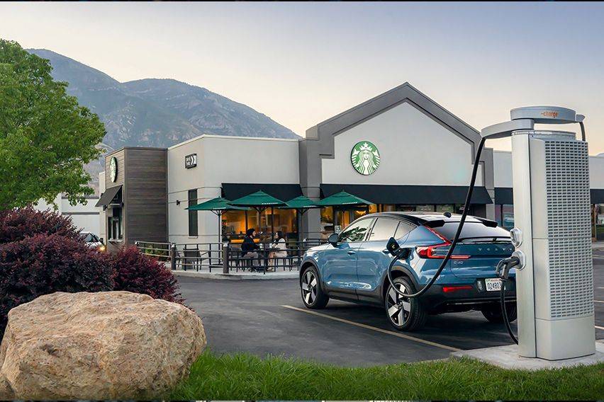 Coffee and charging: Volvo begins installation of EV chargers at select Starbucks branches in US