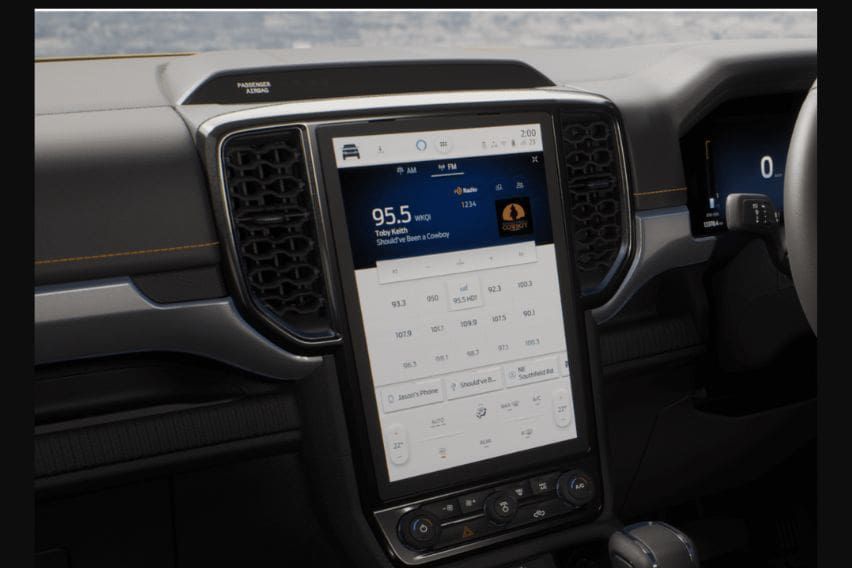 Next-generation Ford Ranger interior