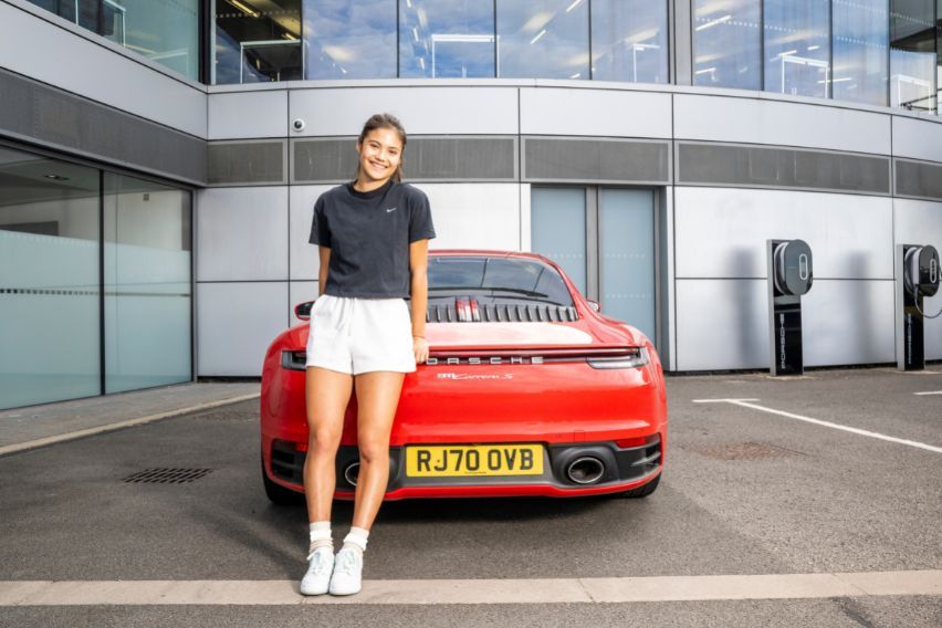 Emma Raducanu at the Porsche Experience Center
