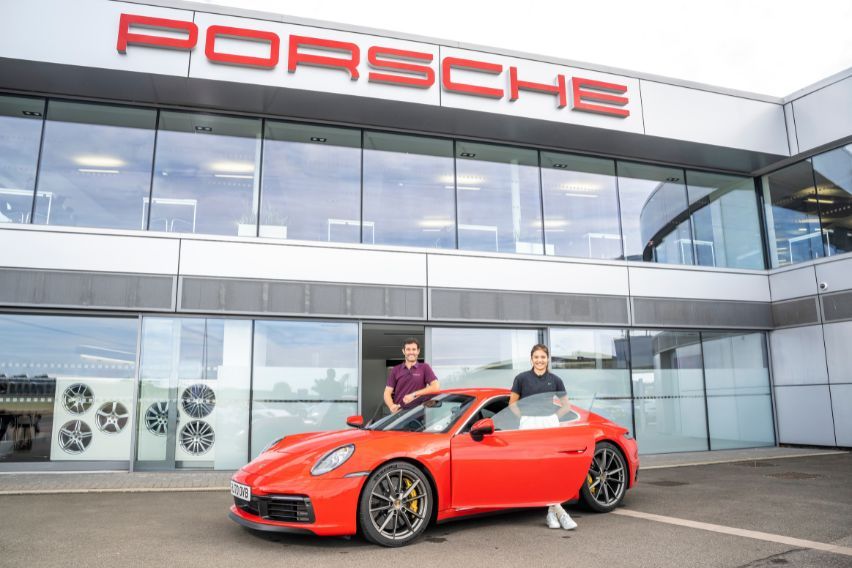Emma Raducanu at the Porsche Experience Center