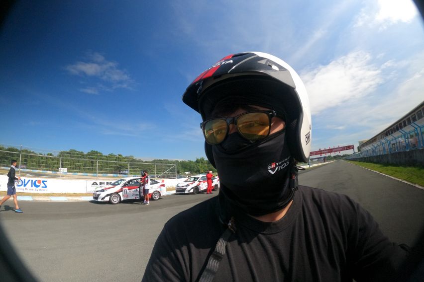 Author Checking out Toyota Vios Cup Car