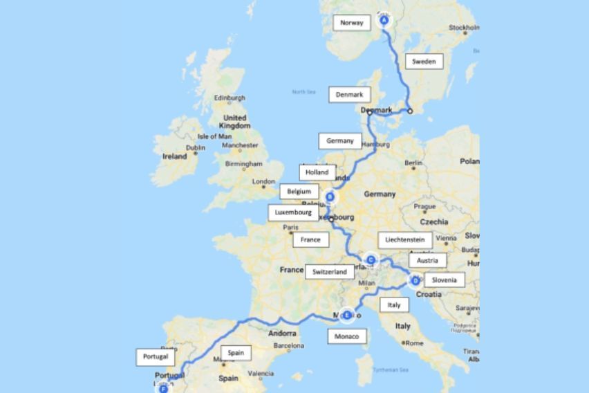 Kia EV6 marathon route