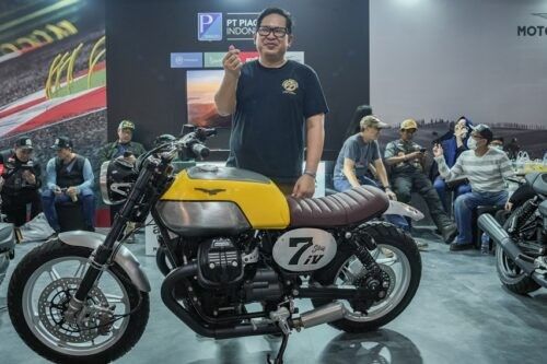 Moto Guzzi New V7 Stone Garapan Gearhead Monkey Garage Tampil di Kustomfest 2022