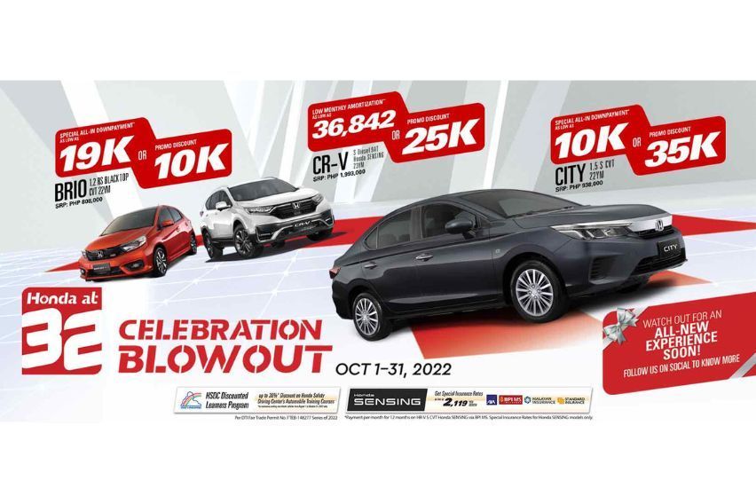 Honda Cars PH serves up cash discounts, low all-in DP, and more on its 32nd anniversary