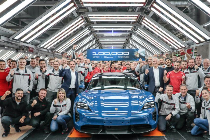 Porsche Taycan hits 100k unit production milestone 